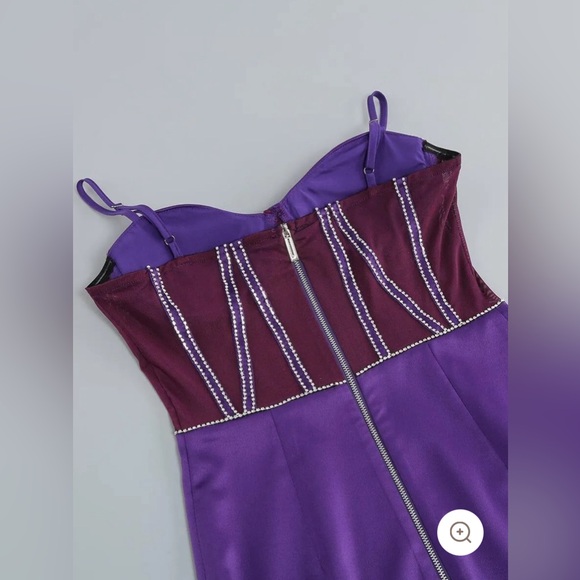 Retrofete Purple Strapless Prom Dress - Picture 5 of 15
